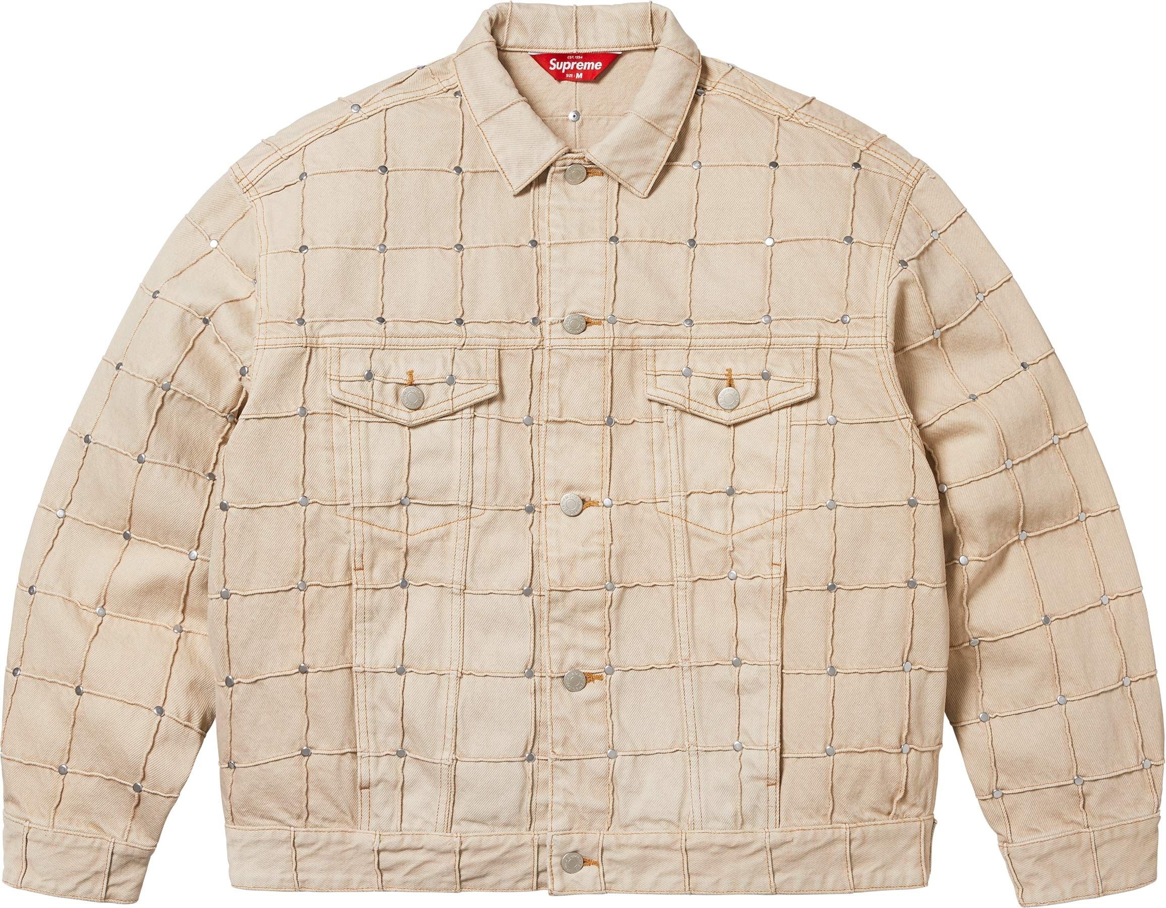 Studded Seam Denim Trucker Jacket view 9